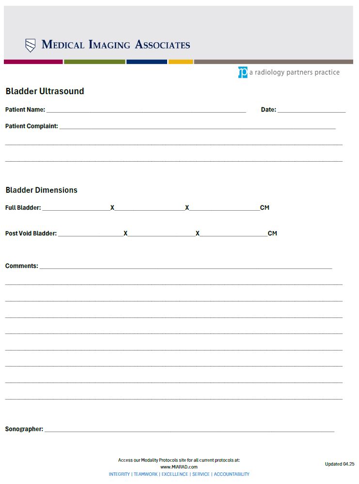 US Bladder Worksheet